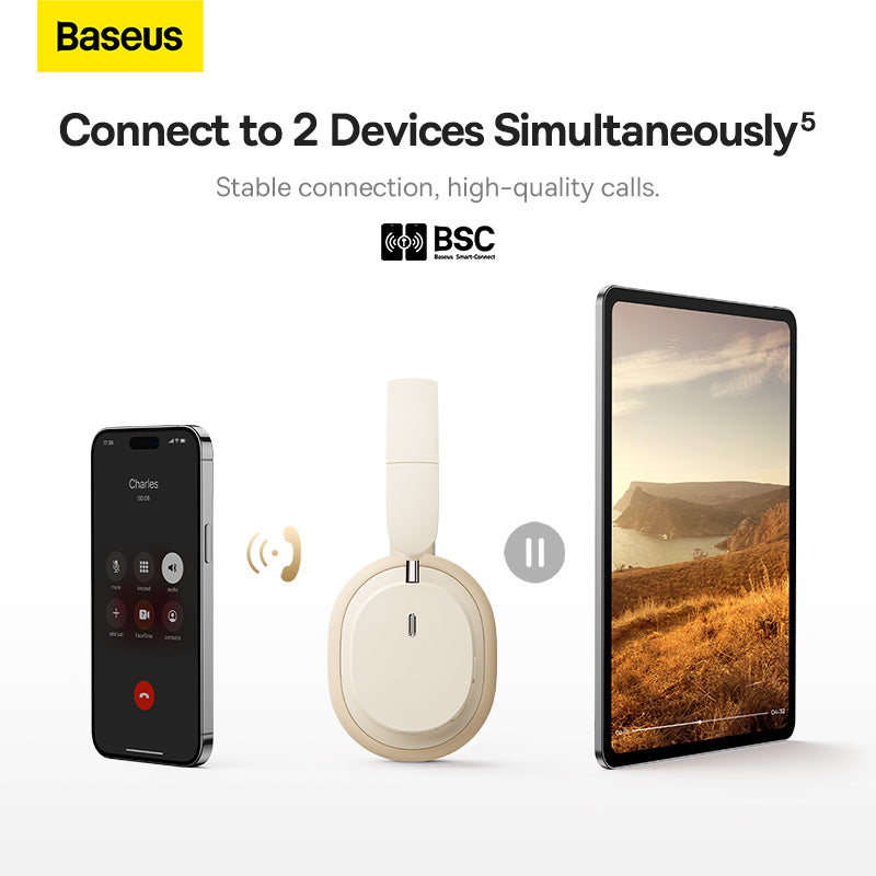 Baseus Bowie D05 Wireless Headphones Creamy-white