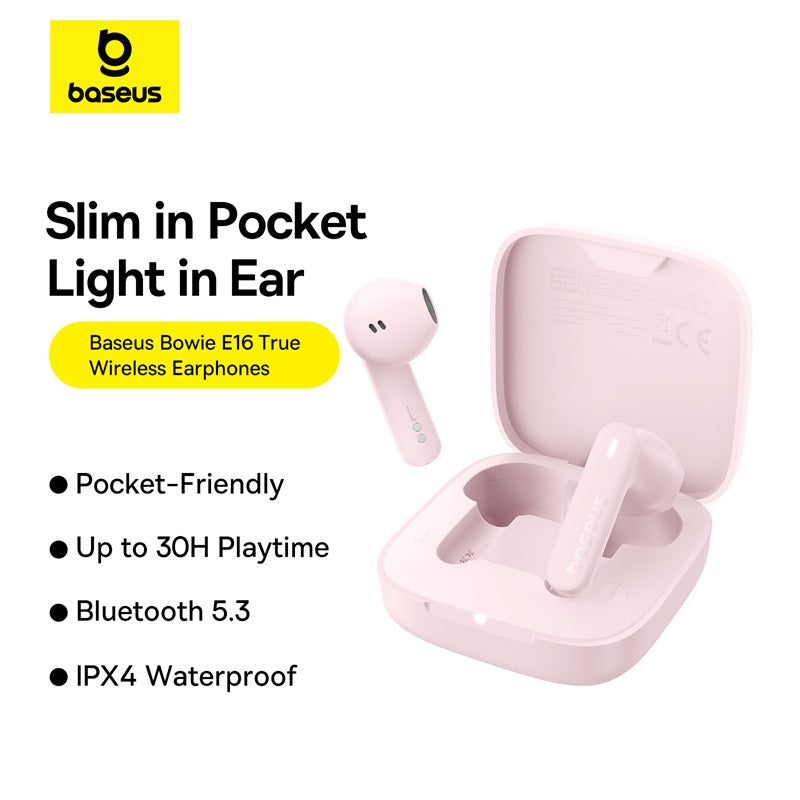 Baseus Bowie E16 True Wireless Earphones Baby Pink