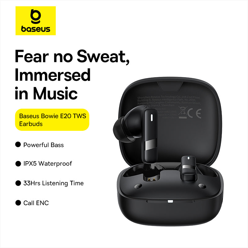 Baseus Bowie E20 True Wireless Earphones Cluster Black