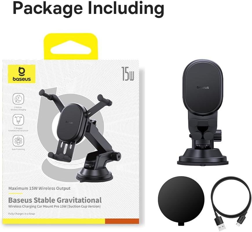 Baseus Support de voiture à chargement sans fil Pro 15 W – C40447002113-Z1