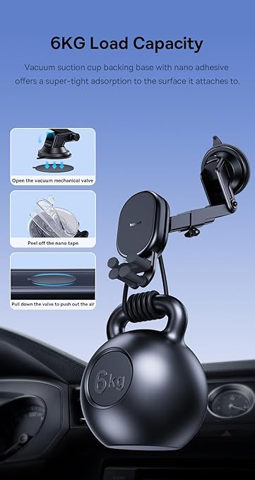 Baseus Support de voiture à chargement sans fil Pro 15 W – C40447002113-Z1