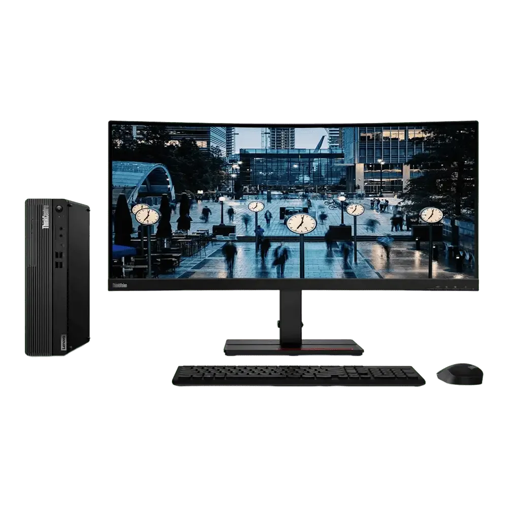 Lenovo PC Bureau Thincenter M70s Intel-i3 10100 4Go 1ToHDD Freedos + Ecran 24″ 11EX002NFM (LN_M70S_I3)