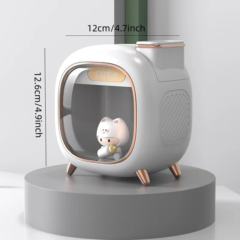 Mini Diffuseur d’Arome 500ml Cute avec Éclairage et Batterie Intégrée (A330 )