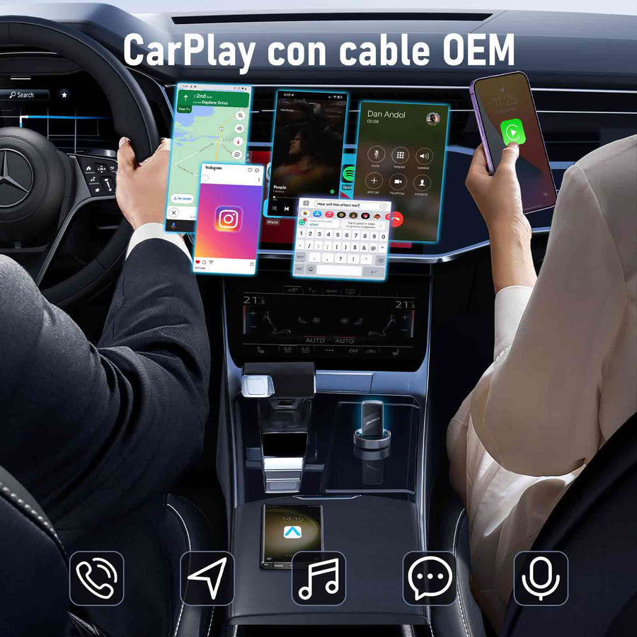 Adaptateur Universel Sans Fil Lemorele P90 pour CarPlay et Android Auto