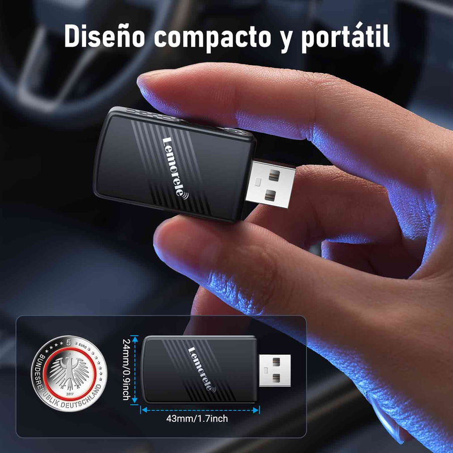 Adaptateur Universel Sans Fil Lemorele P90 pour CarPlay et Android Auto
