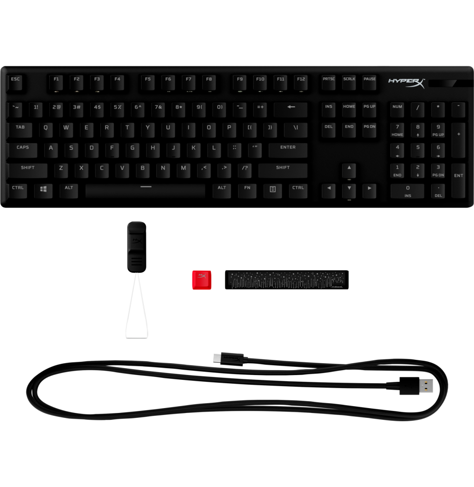 Clavier de jeu mécanique HyperX Alloy Origins PBT HX Rouge - AZERTY (639N3AA)