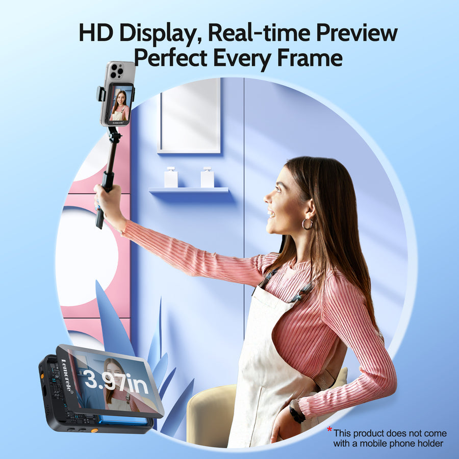Écran Selfie Magnétique Lemorele R600 avec Télécommande Bluetooth