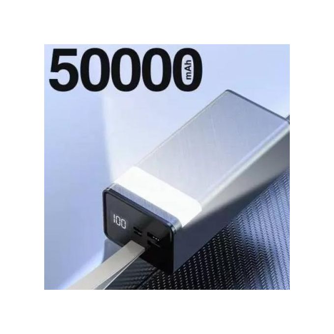 Power Bank 50 000 mAh – Charge Rapide, 4 Ports USB et Écran LED