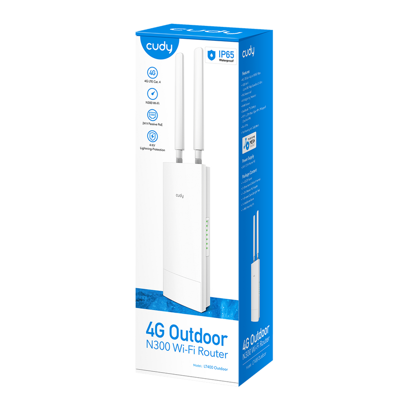 Routeur Wi-Fi Extérieur Cudy LT400 4G LTE Cat 4 N300