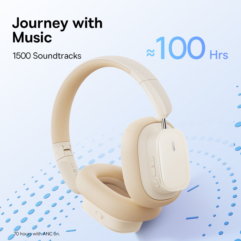 Baseus Bowie H1i Noise-Cancellation Wireless Headphones Stellar White