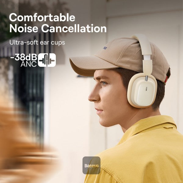 Baseus Bowie H1i Noise-Cancellation Wireless Headphones Stellar White