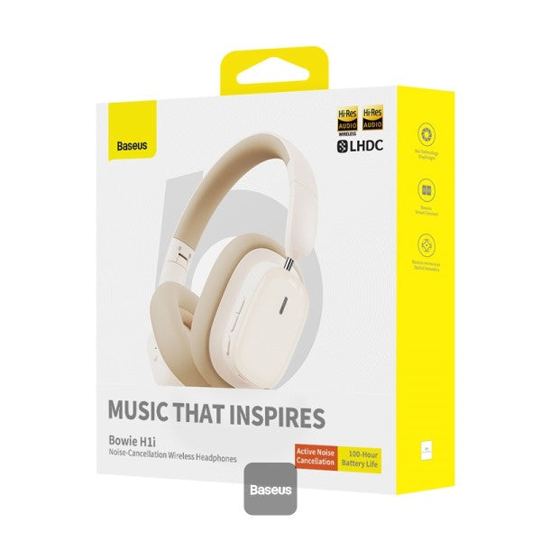 Baseus Bowie H1i Noise-Cancellation Wireless Headphones Stellar White