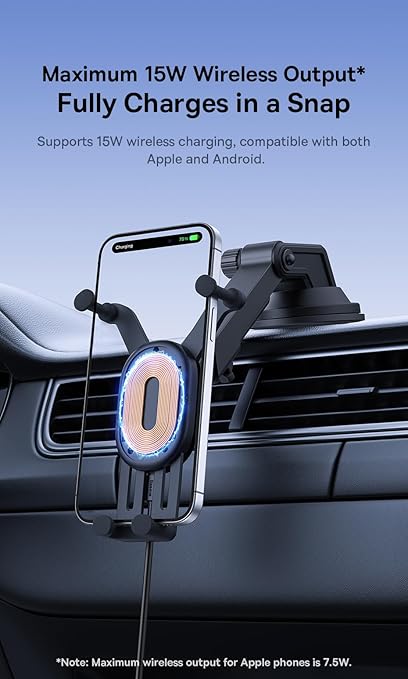 Baseus Support de voiture à chargement sans fil Pro 15 W – C40447002113-Z1