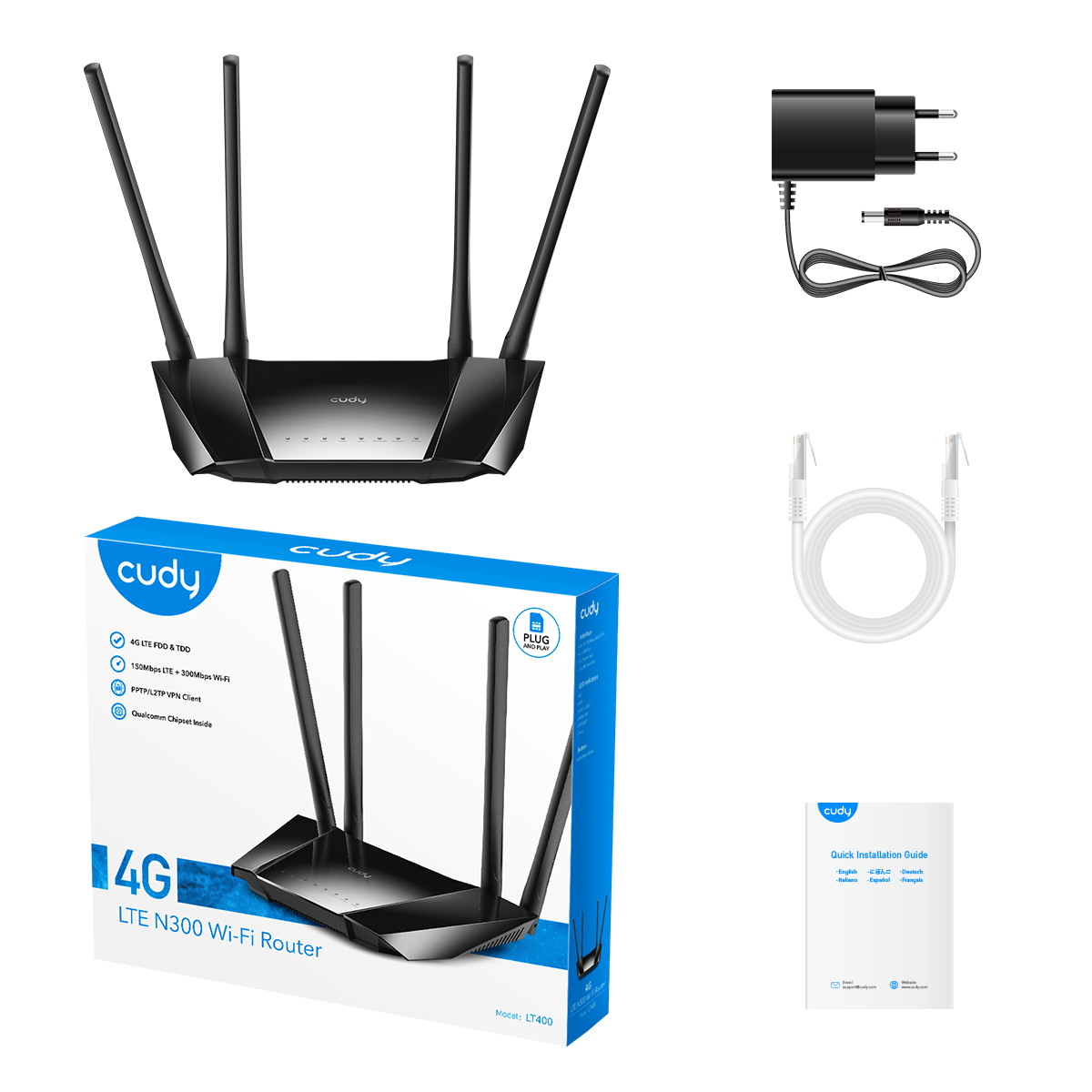 Cudy Routeur Wi-Fi 4G N300 LT400