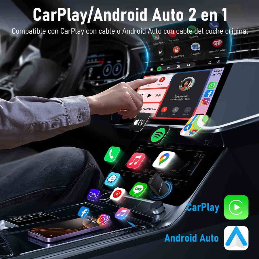 Adaptateur Universel Sans Fil Lemorele P90 pour CarPlay et Android Auto