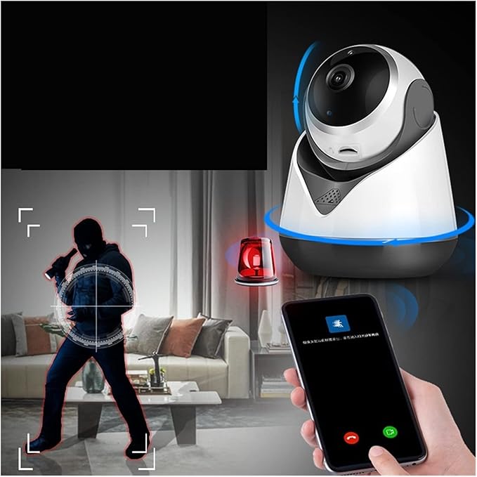 AI smart home Caméra de Surveillance Intérieure WiFi 3MP - Vision Nocturne, Détection de Mouvement et Contrôle à Distance