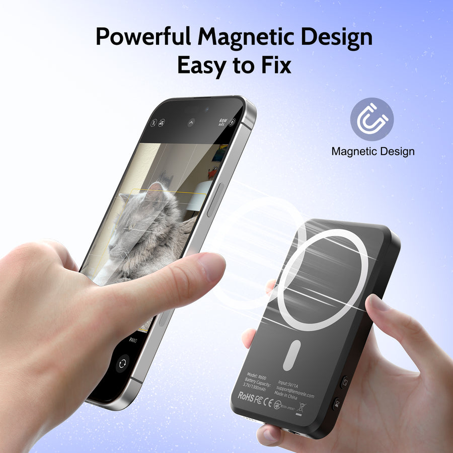 Écran Selfie Magnétique Lemorele R600 avec Télécommande Bluetooth