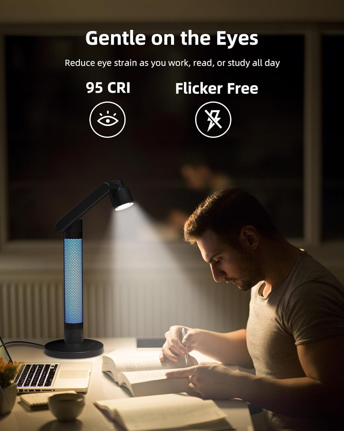Lytmi  Lampe de Bureau LED Évolutive | Lecture Ciblée & Ambiance RGBWW, Synchronisation Musicale