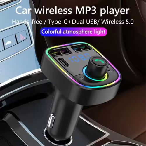 Pack voiture  3-en-1 : Mini Aspirateur, Transmetteur FM Voiture & Support GSM